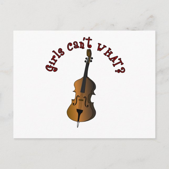 Carte Postale Joueur double basse à chaîne verticale (Devant)