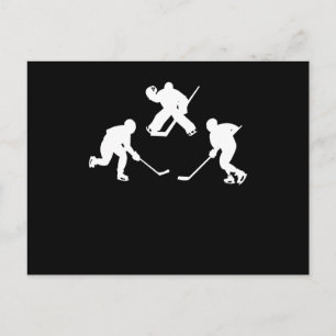 Carte Postale Joueur en bâton de hockey sur glace silhouette cad