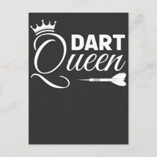 Carte Postale Joueur fléchettes Queen Dartboard Dart Girl