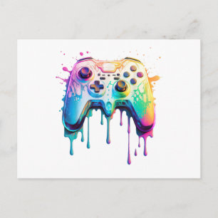Carte Postale Joueur Graphique Jeu Vidéo - Amateur de jeu vidéo