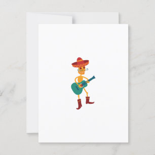 Carte Postale Joueur guitare Festive Skeleton