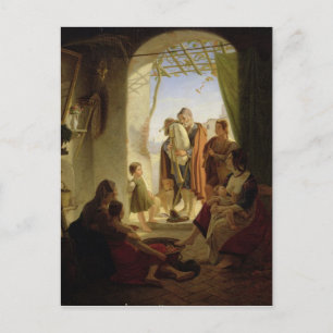 Carte Postale Joueur napolitain de cornemuse en hiver Rome, 1833