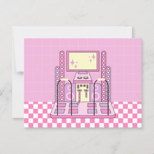 Carte Postale Joueur rose Arcade Machine de danse