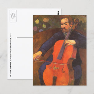 Carte Postale Joueur Schneklud Portrait par Paul Gauguin