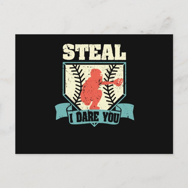 Carte Postale Joueur sportif de baseball amusant (Devant)