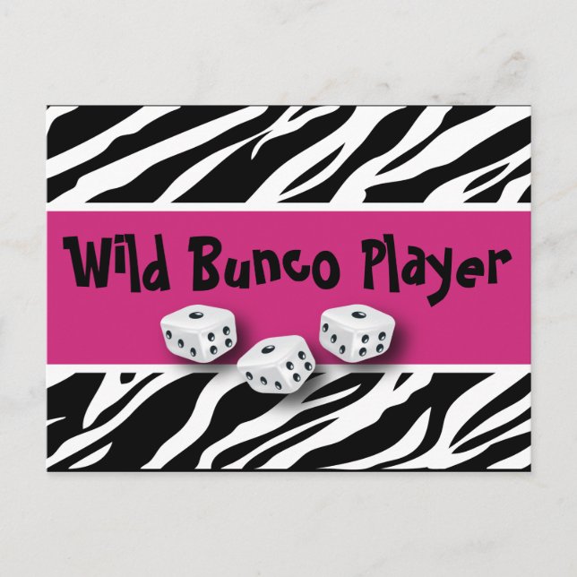 Carte Postale Joueur Zebra Poster de animal WIld Bunco (Devant)