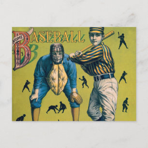 Carte Postale Joueurs de baseball vintages sportifs au Home Game