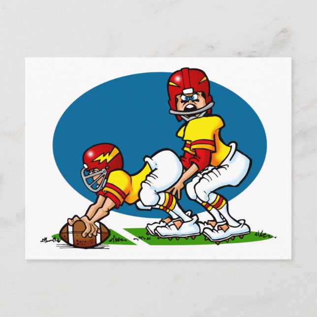 Carte Postale Joueurs De Football En Cartoon (Devant)