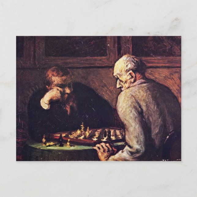 Carte Postale Joueurs D'Échecs Par Daumier Honoré (Devant)