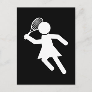 Carte Postale Joueuse de tennis - Symbole de tennis (en noir)