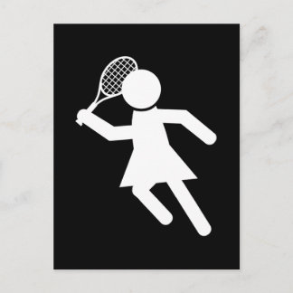 Carte Postale Joueuse de tennis - Symbole de tennis (en noir)