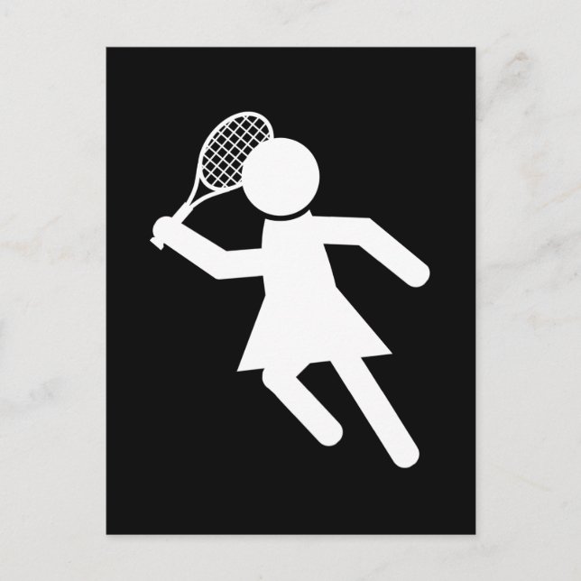 Carte Postale Joueuse de tennis - Symbole de tennis (en noir) (Devant)