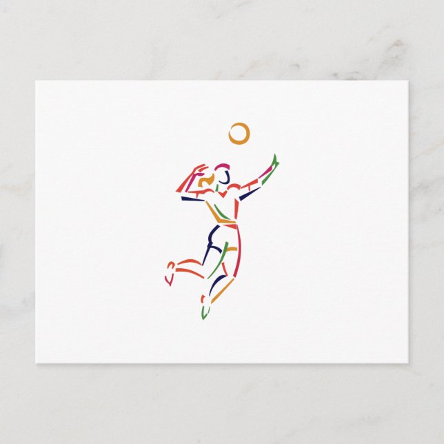 Carte Postale Joueuse de volley-ball féminine (Devant)