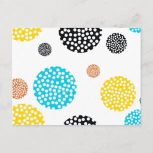 Carte Postale Joueuse, tendance, cool, amusante, cercles pointil