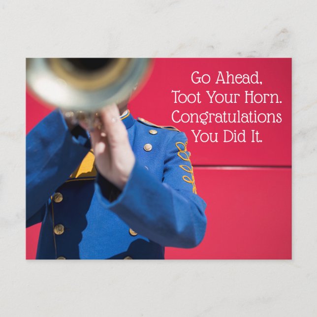 Carte Postale Jouez votre corne - Joueur de bande (Devant)