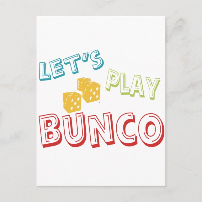 Carte Postale jouons à bunco (Devant)