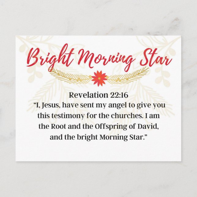 Carte Postale Jour 13. Noms De Jésus |Bright Morning Star Advent (Dos)