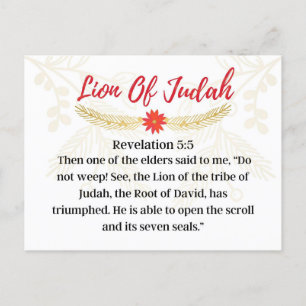 Carte Postale Jour 14. Noms De Jésus  Lion De L'Avent De Juda