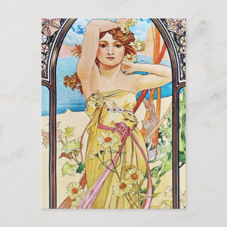 Carte Postale Jour, Alphonse Mucha