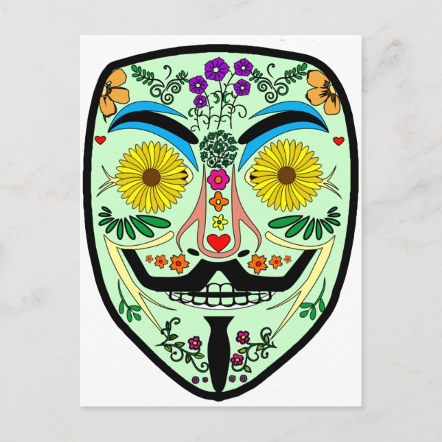 Carte Postale Jour ANONYME du Masque d'Anon Art Mort 2 4Chan (Devant)