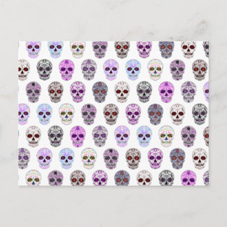 Carte Postale Jour coloré du Motif crâne de sucre mort