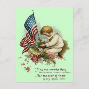 Carte Postale Jour commémoratif de la garde d'enfants du drapeau