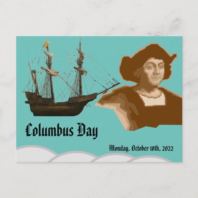 Carte Postale Jour de Columbus (Devant)