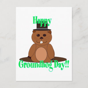 Carte Postale Jour de Groundhog heureux !