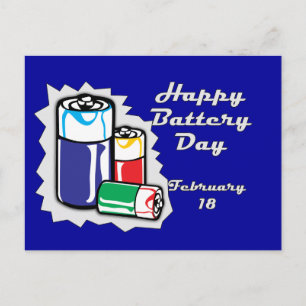 Carte Postale Jour de la batterie 18 février