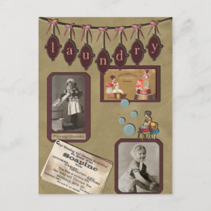 Carte postale Jour de la blanchisserie vintage