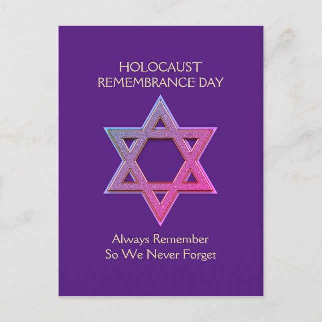 Carte Postale Jour de la commémoration de l'Holocauste (Devant)
