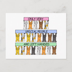 Carte Postale Jour de la main gauche 13 août Chats caricaturaux