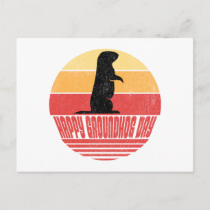 Carte Postale Jour de la marmotte du coucher du soleil