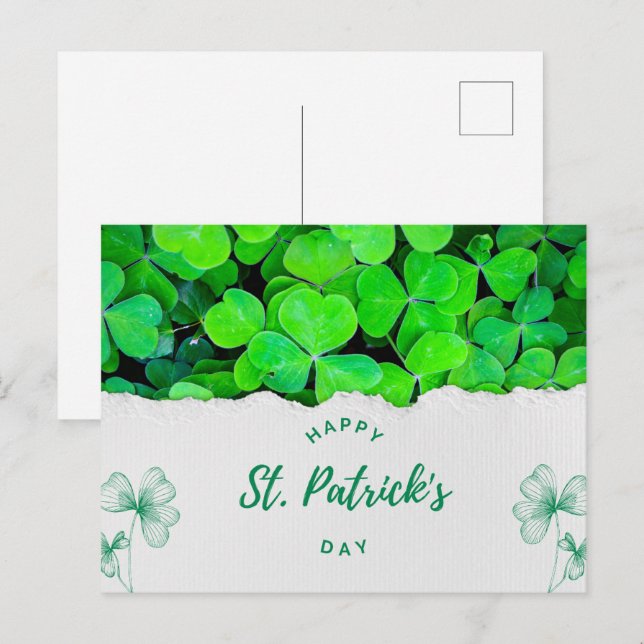 Carte Postale Jour de la Saint Patrick (Devant / Derrière)