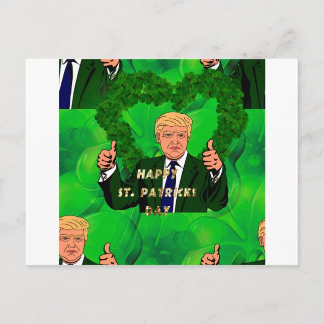 Carte Postale Jour de la Saint Patrick donald trump (Devant)