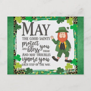Carte Postale Jour de la Saint Patrick irlandais Leprechaun Sham