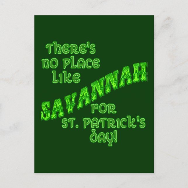 CARTE POSTALE JOUR DE LA SAINT PATRICK SAVANNAH (Devant)