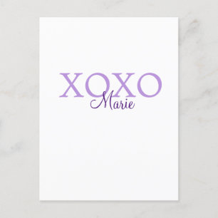 Carte Postale Jour de la Saint Valentin Xoxo ajouter nom pastel
