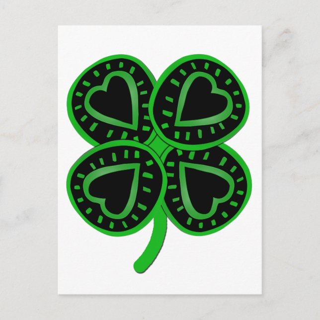 Carte postale Jour de la St Patrick Coeur de trèfl (Devant)