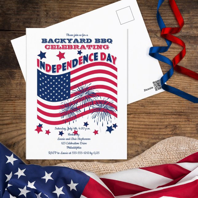 Carte Postale Jour de l'Indépendance Juillet 4 Fête - Wlag Invi (Créateur téléchargé)