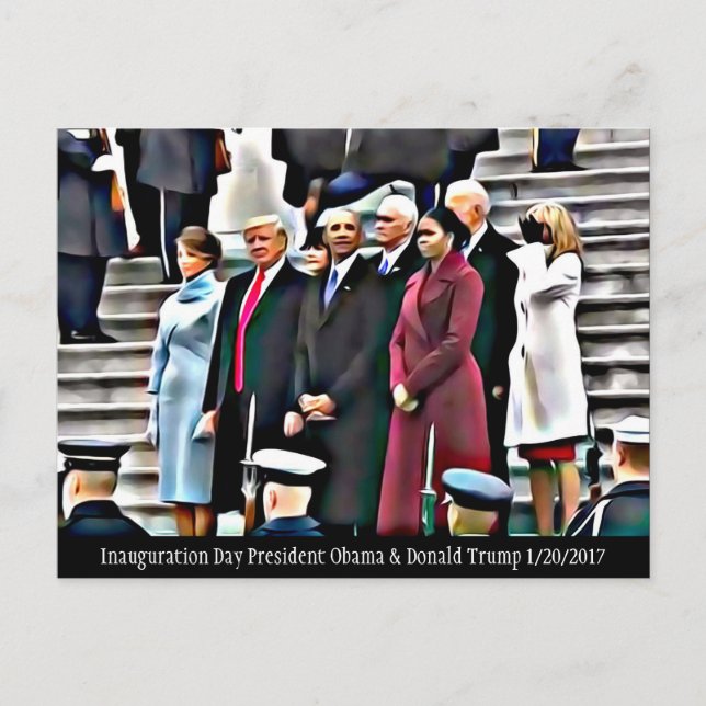 Carte Postale Jour de l'investiture Président Obama & Donald Tru (Devant)