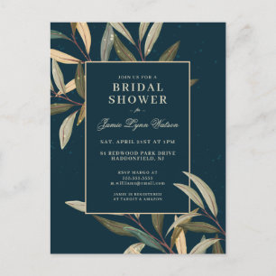 Carte Postale Jour de mariage Feuilles d'hiver