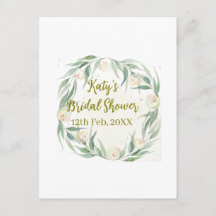 Carte Postale Jour de mariage floral eucalyptus vert nom date al
