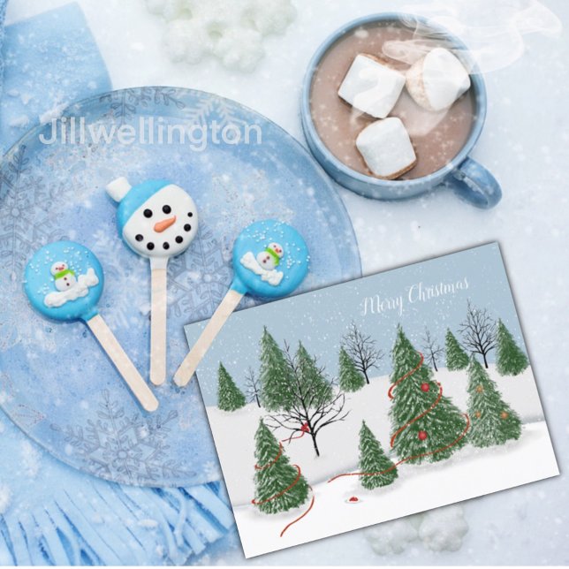 Carte postale Jour de Noël de la forêt enchantée (Créateur téléchargé)