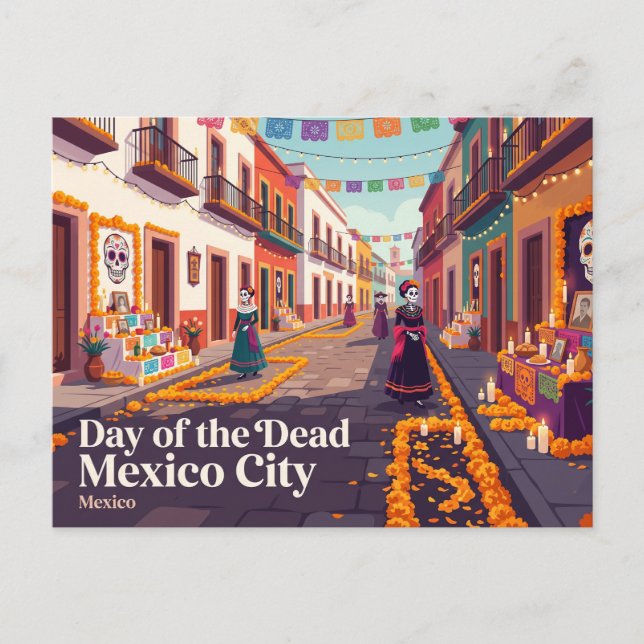 Carte Postale Jour des morts Mexico City (Devant)