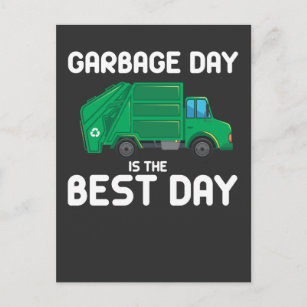 Carte Postale Jour des ordures Amusement Truck Déchets Trucker D