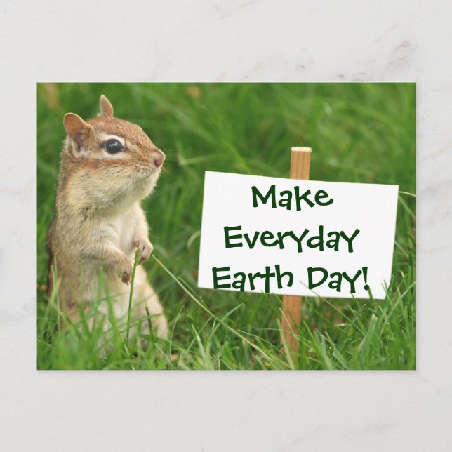 Carte Postale jour des terres Chipmunk (Devant)