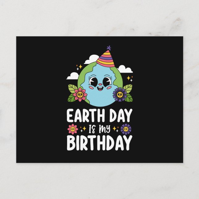 Carte Postale Jour des terres Est Mon Anniversaire Funny Planet  (Devant)
