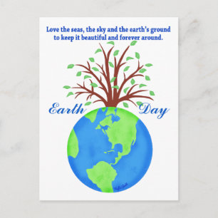 Carte Postale Jour des terres Promotion Save Love Globe Planet T