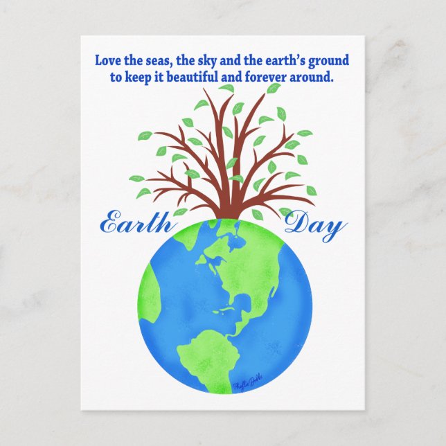 Carte Postale Jour des terres Promotion Save Love Globe Planet T (Devant)